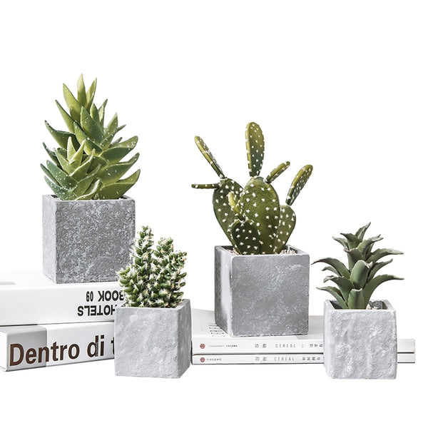 Cozy Artificial Concrete Potted Plants