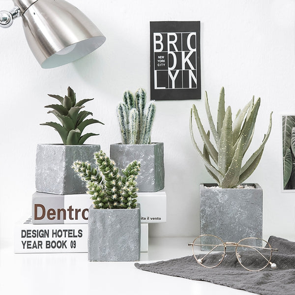 Cozy Artificial Concrete Potted Plants