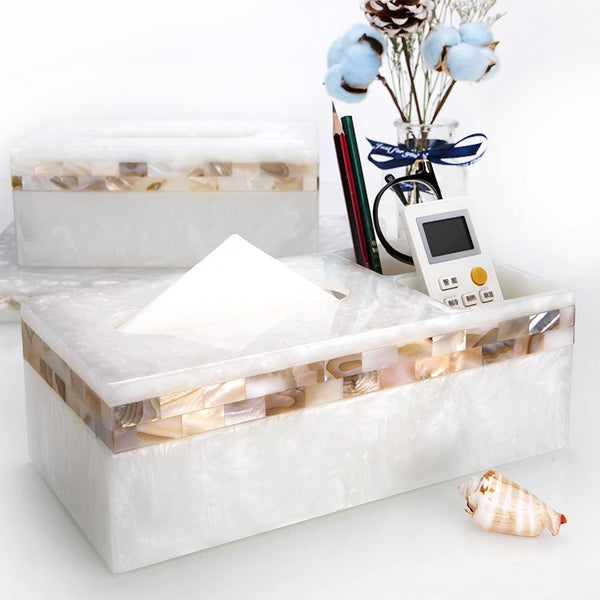 Benviar Style Luxurious Shell Tissue Box