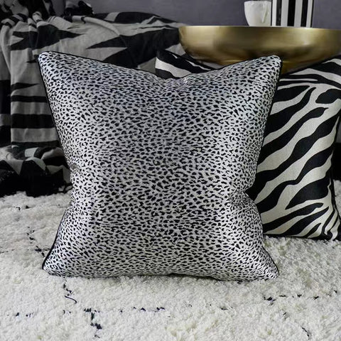 Scandinavian Silver Leopard Print Cushion