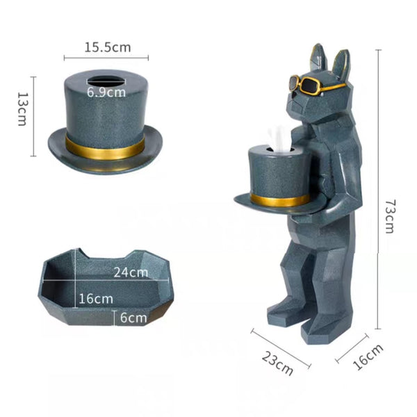 TADAO Geometric Decorative Cool Dog Tissue Box and Tray Holder